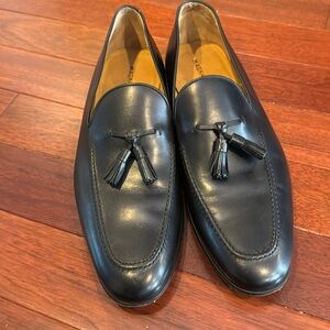 MAGNANNI  'Faleo' Black Leather Tassel Loafers 19393 Spain